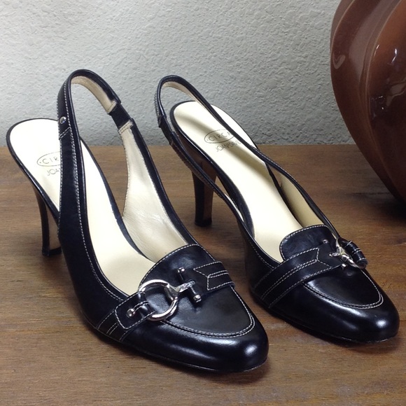 Joan & David Shoes - Joan & David Black Leather Slingback Heel